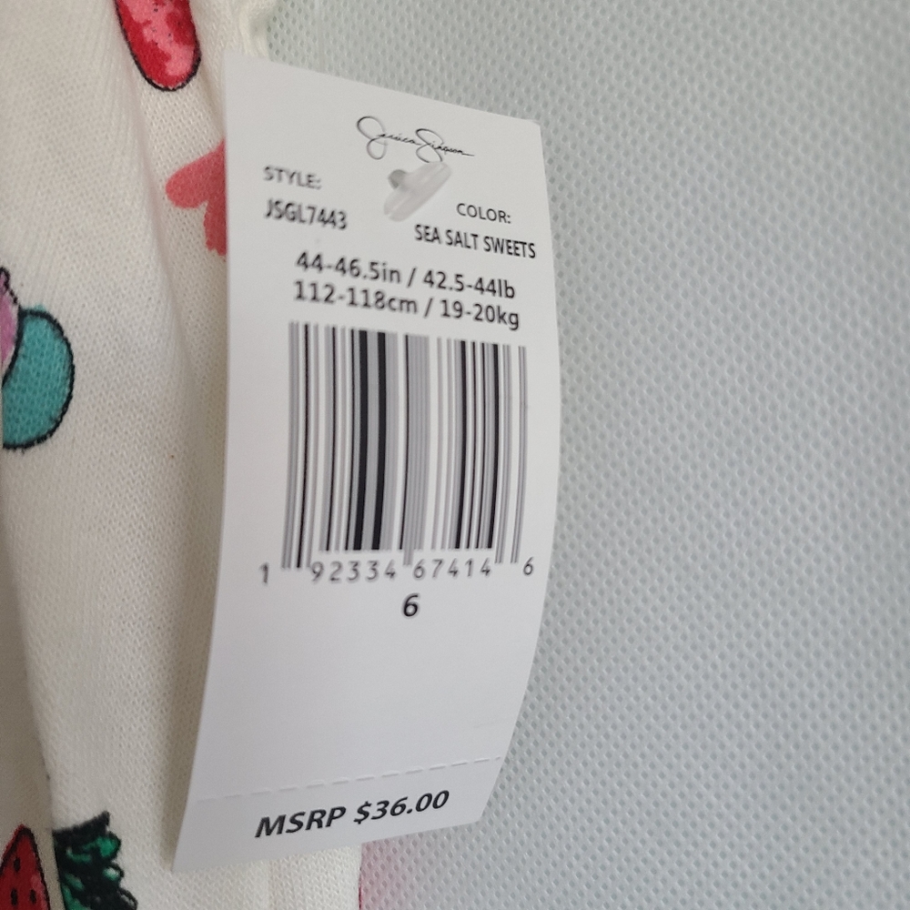 Jessica Simpson Girls Sleeveless Romper in Sea Salt Sweets - Picture 5 of 6